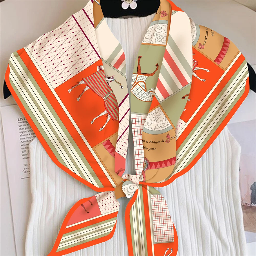 New Design Fashion Printed Silk Scarves Lady Wraps NecKerchief Women Shawl Wraps Echarpes Triangle Towel Lady Hijabs view 5