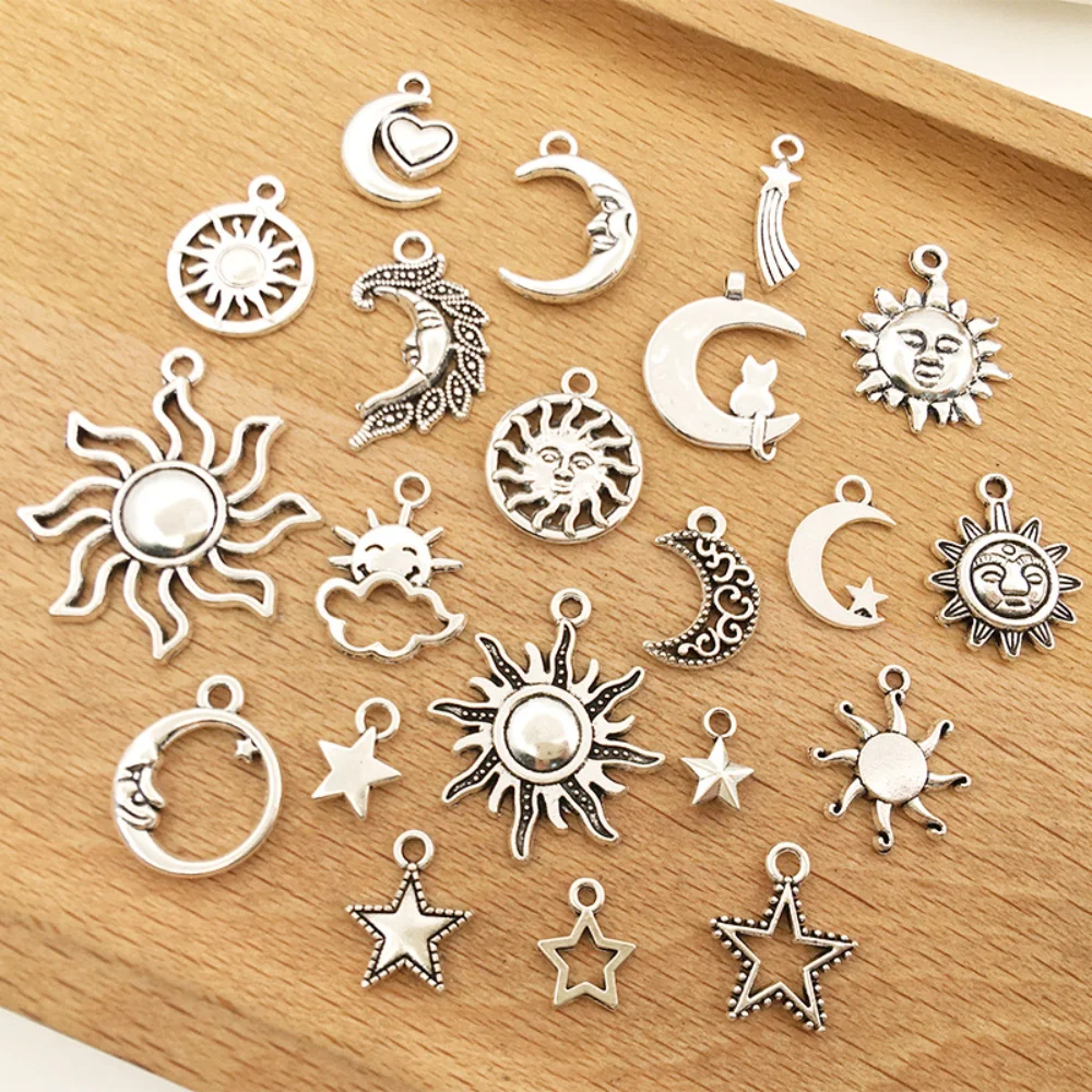 1 Star Moon Sun Alloy Fashion Jewelry Accessories Small Pendant Jewelry Accessories Zinc Alloy Pendant DIY Wholesale Supplier