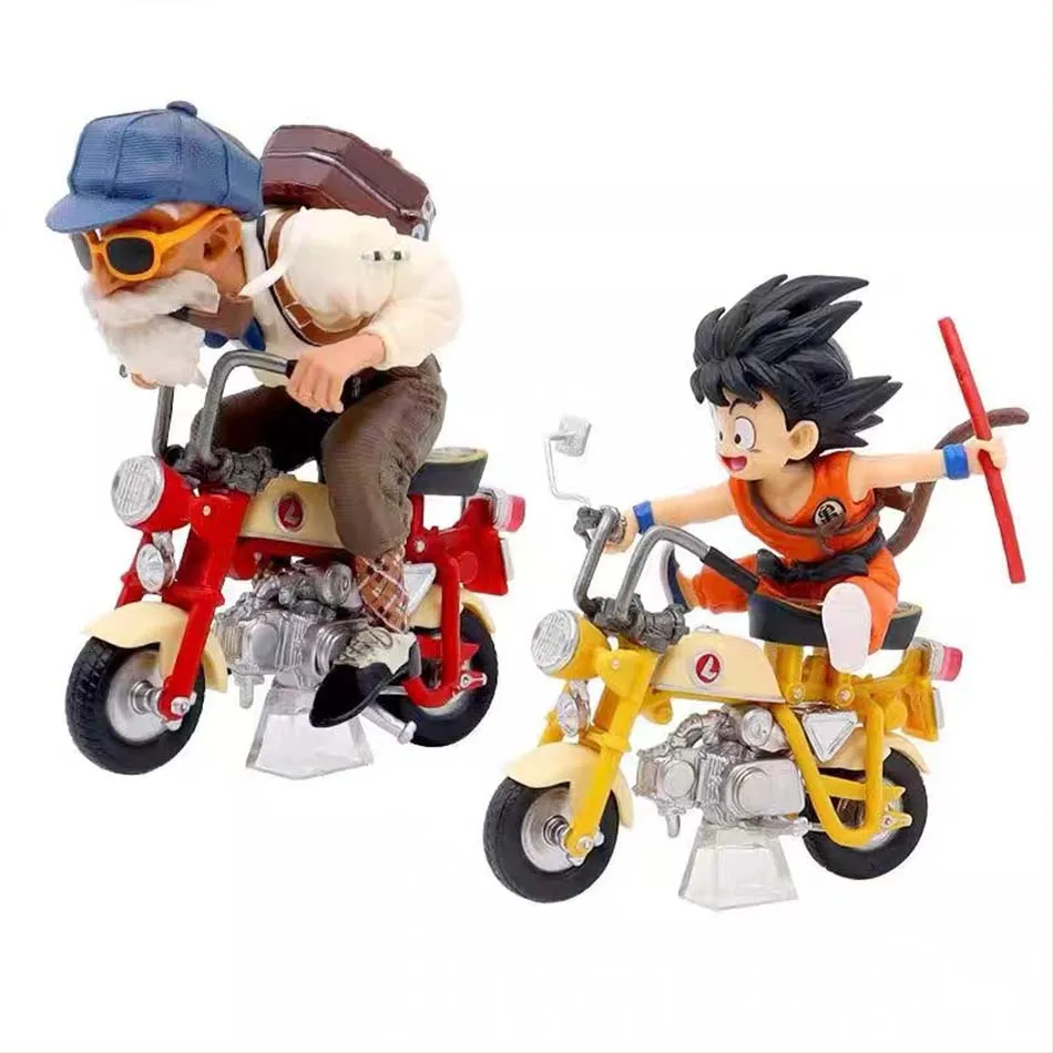 13cm Dragon Ball Z Anime Figuren Figurine Lokomotive Serie PVC Statue Sammlerstück Motorrad Roshi Goku Modell Deko Spielzeug