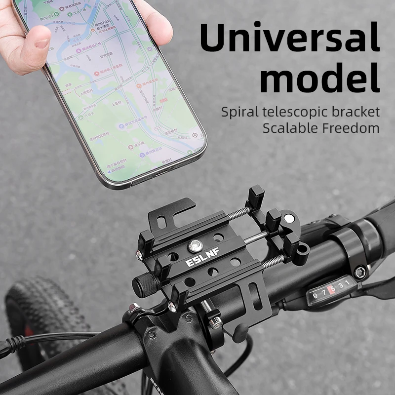 ESLNF Bike Phone Holder Aluminum Alloy Stable Anti-Drop Quick Release Rotatable 5.5-9.5CM Bicycle Phone Mount