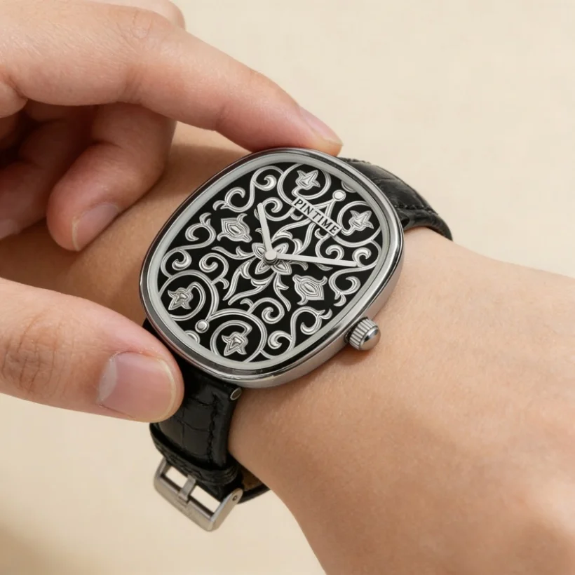 Factory Price Vintage Waterproof Men's Watch Luxury Retro Design Quartz Watches with Genuine Leather