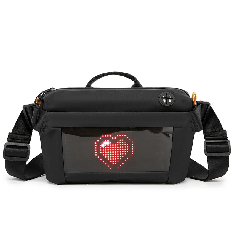 Sac à dos LED bricolage intelligent créatif mode sport taille sac poitrine sac bandoulière LED étanche sac à la mode