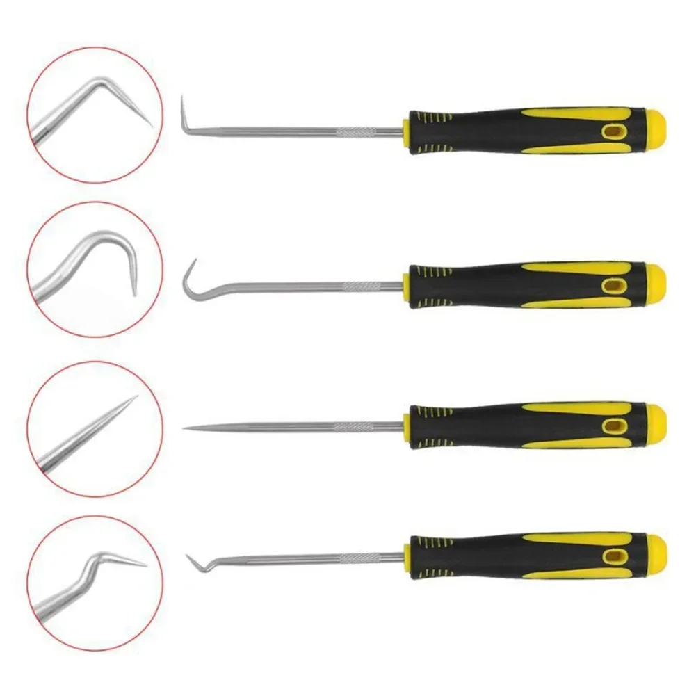 4pcs Car Pick And Hook Set O Ring Oil Seal Gasket Puller Remover Craft Hand Tool For Car Auto Vehicle Auto Disassembly Access