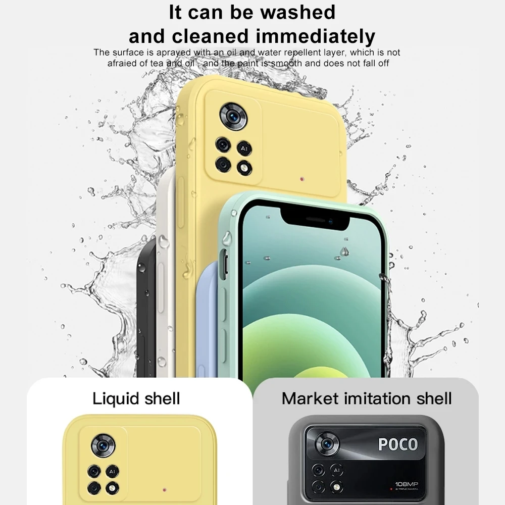 Poco X4 X 4 Pro X4pro Casing Mewah Asli Silikon Cair Persegi Penutup Lunak untuk Xiaomi Poco X4 Pro 5G Poco X 4 Pro Pocox4 Pro