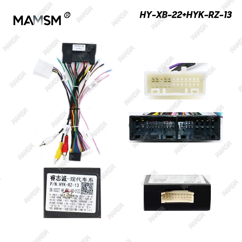 MAMSM Car 20pin Audio Cable With Canbus Box Wire Adapter For Hyundai Tucson IX35 IX45 SantaFe Elantra MISTRA Sportage Kia OPTIMA