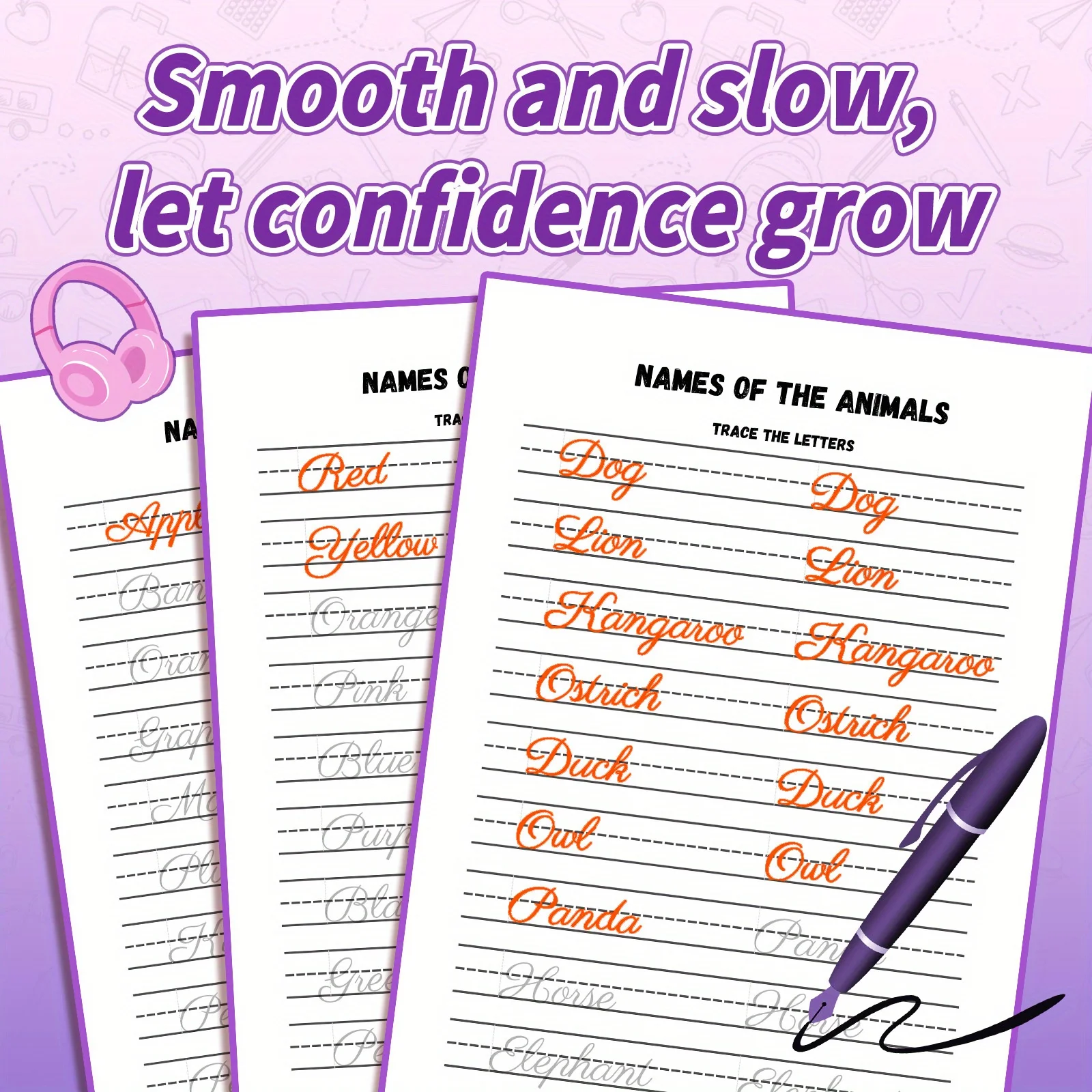 Words Handwriting Practice Book for Kids, Trace and Write Names of Vegetables with Fun Worksheets