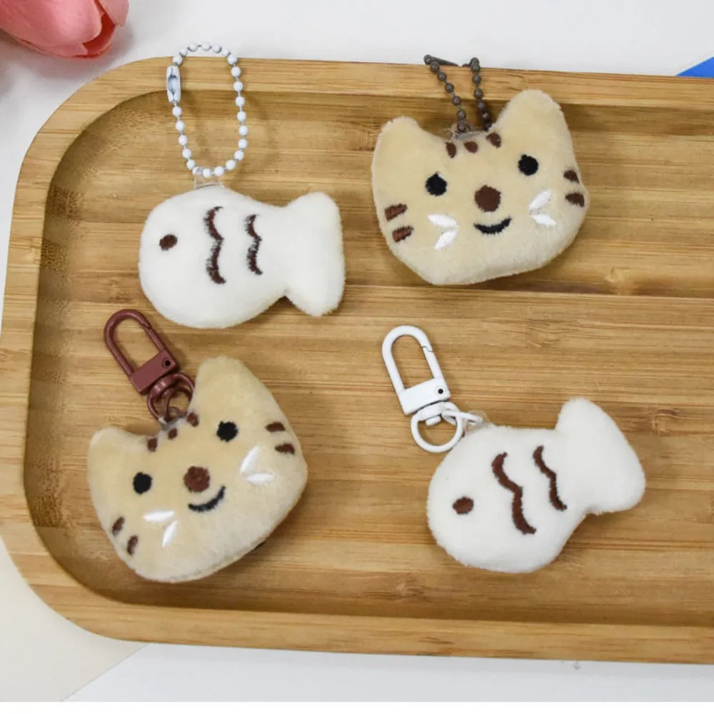 Soft Key Chain Cat Fish Keychain Creative Cat Fish Little Cat Keychain Stuffed Animals Cartoon Pendant Backpack