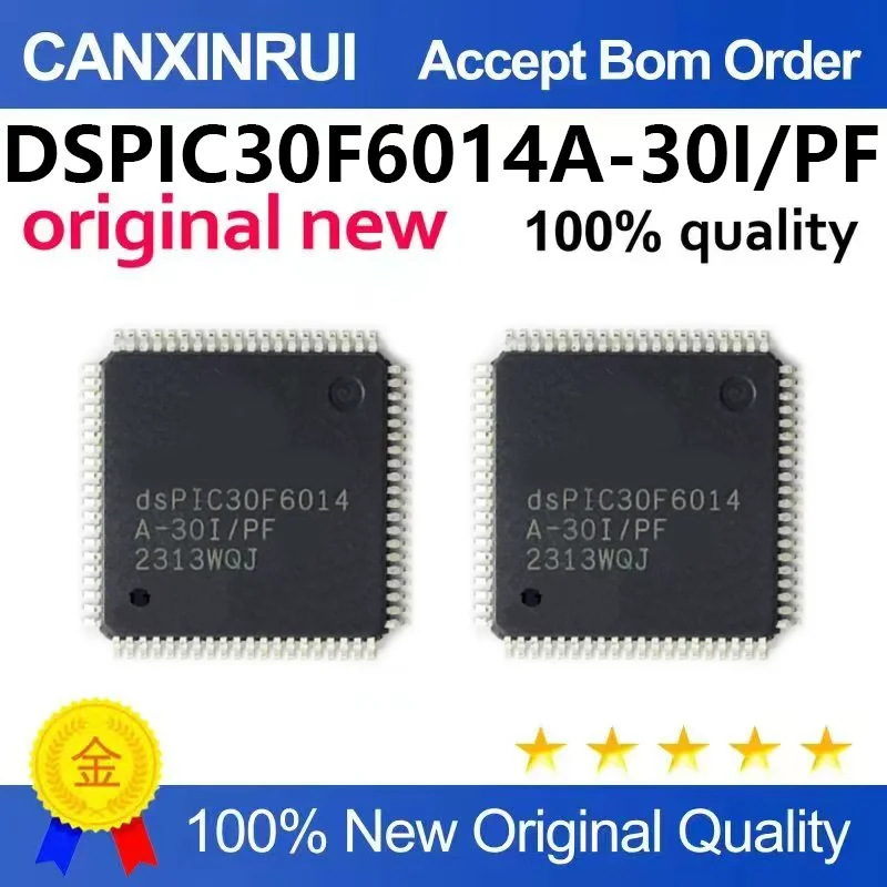 （5pcs-100pcs)Single chip microcontroller DSPIC30F6014A-30IPF package QFP brand new in stock