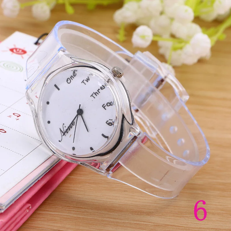 New Transparent Clock Silicon Watch Women Sport Casual Quartz Wristwatches Novelty Crystal Ladies Watches Cartoon Reloj Mujer