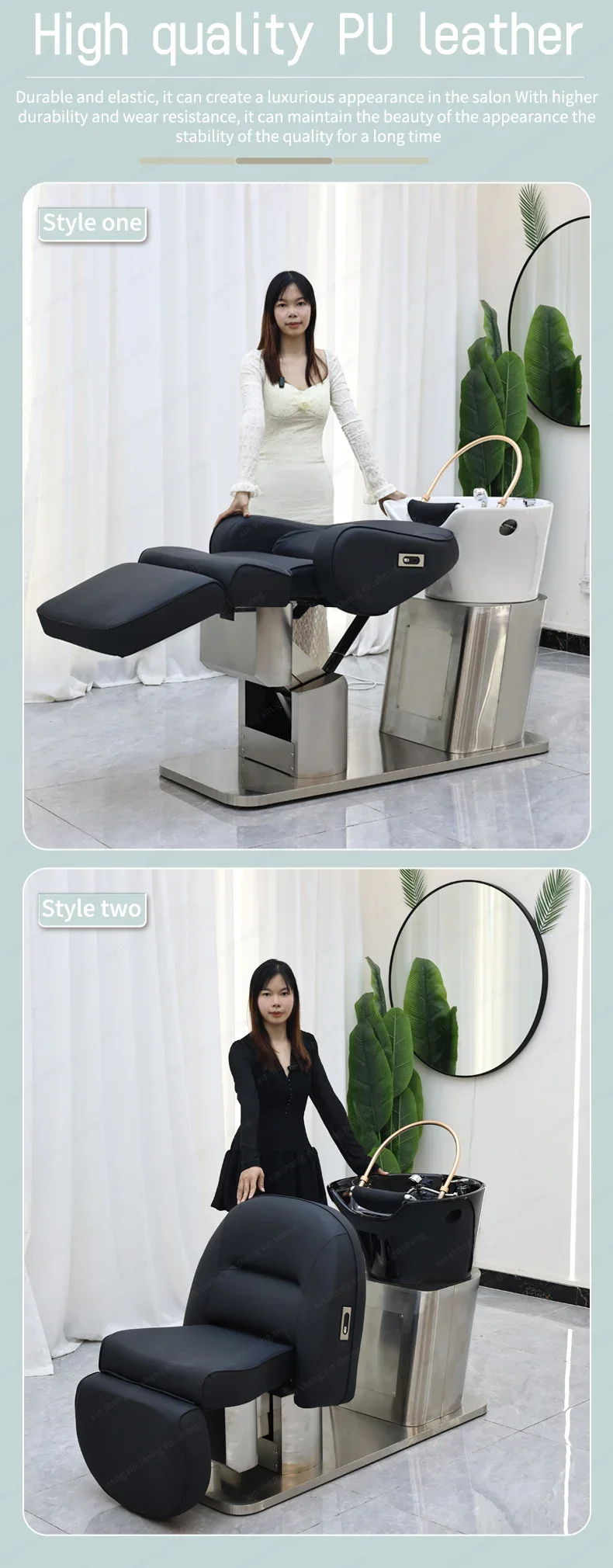 XinSheng Professioneller Shampoo-Stuhl zum Waschen von Haaren, Kopf, SPA-Bett, Headspa, Salonmöbel, angepasste Friseurstühle, Shampoo-Betten – Detail 9