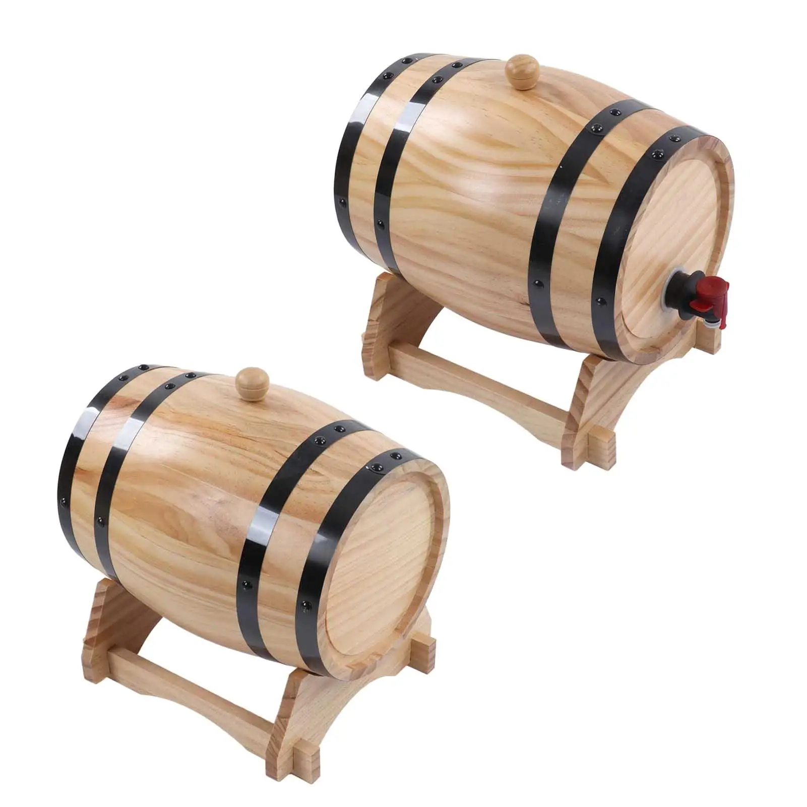 Wooden Wine Oak Barrels Decorative Ornaments for Bar Brew Beer Keg Tap - 1/3/5L Oak Aging Barrels