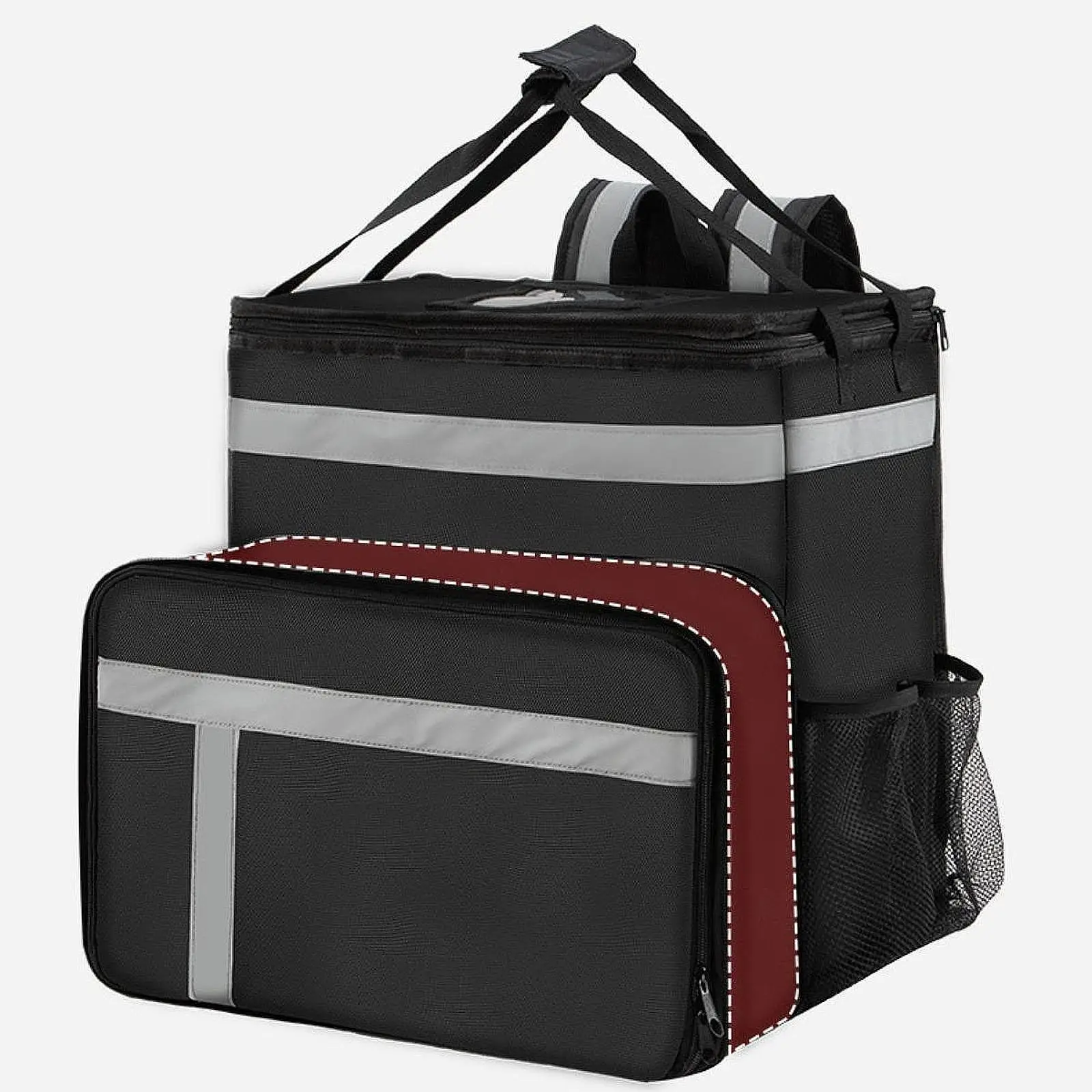 Large Pizza Delivery Backpack Reusable Waterproof Warm Food Bag for Travel Picnic Parties Outdoor Events Catering Delivery Bike