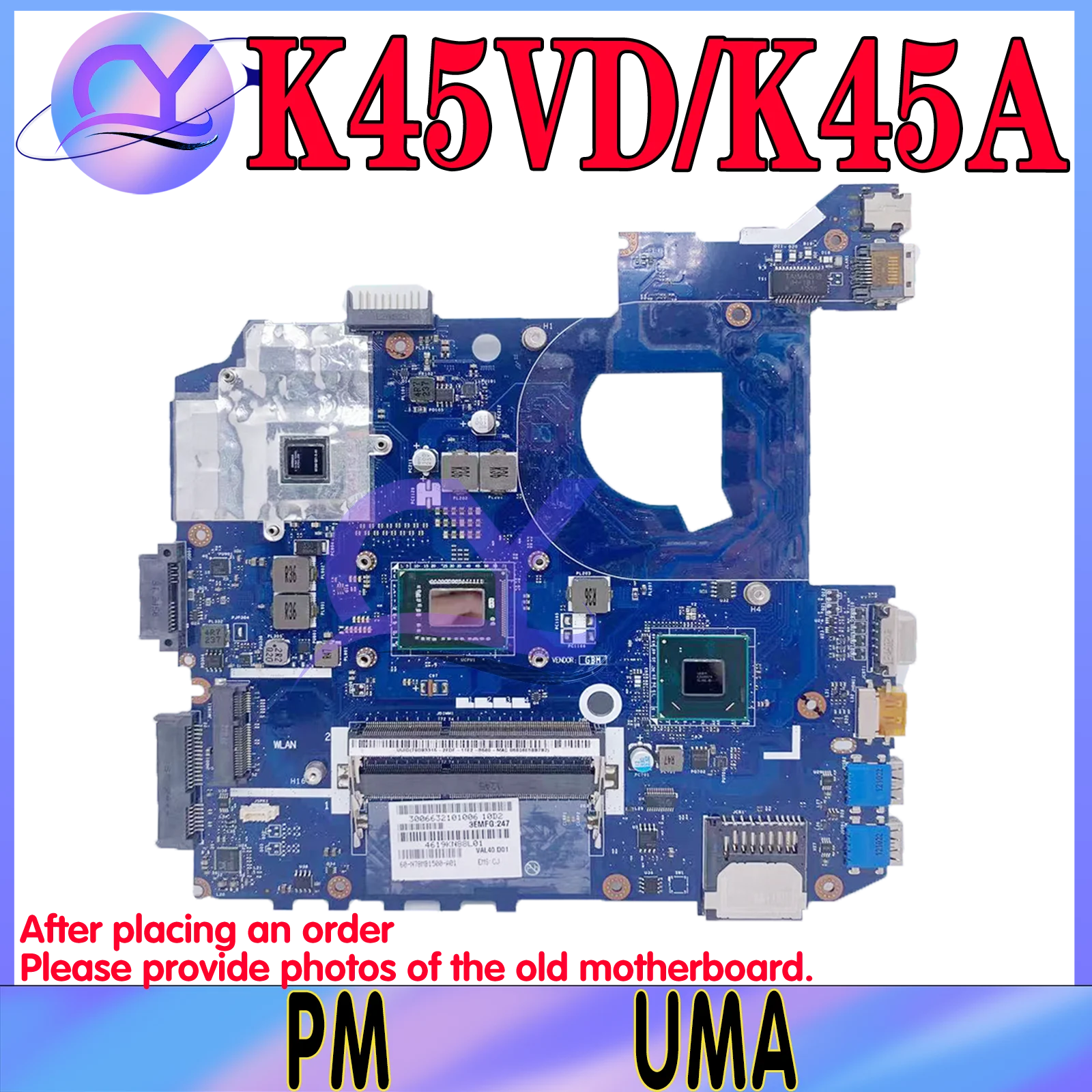 LA-8221P LA-8224P LA-8226P Mainboard For ASUS K45VD A85V A45V K45VJ K45VS K45VM K45A Laptop Motherboard GT610M GT630M GT635M