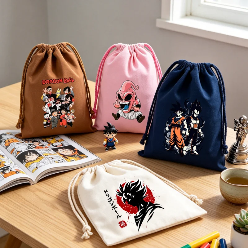 Dragons Ball Drawstring Bag Light Party Candy Loot Decorations Pouches Cartoon Anime Goku Anime Figures Storage Handbags Gift