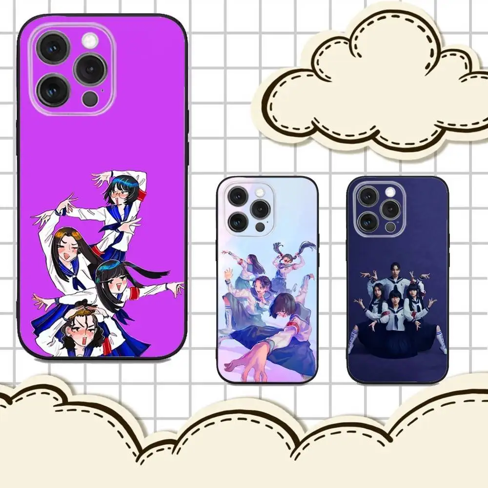 

A-Atarashii Gakko JPOP Phone Case For iPhone 16e,16,15,14,13,12,11,Pro,X,XS,Max,XR,Plus,Mini Soft Black Cover