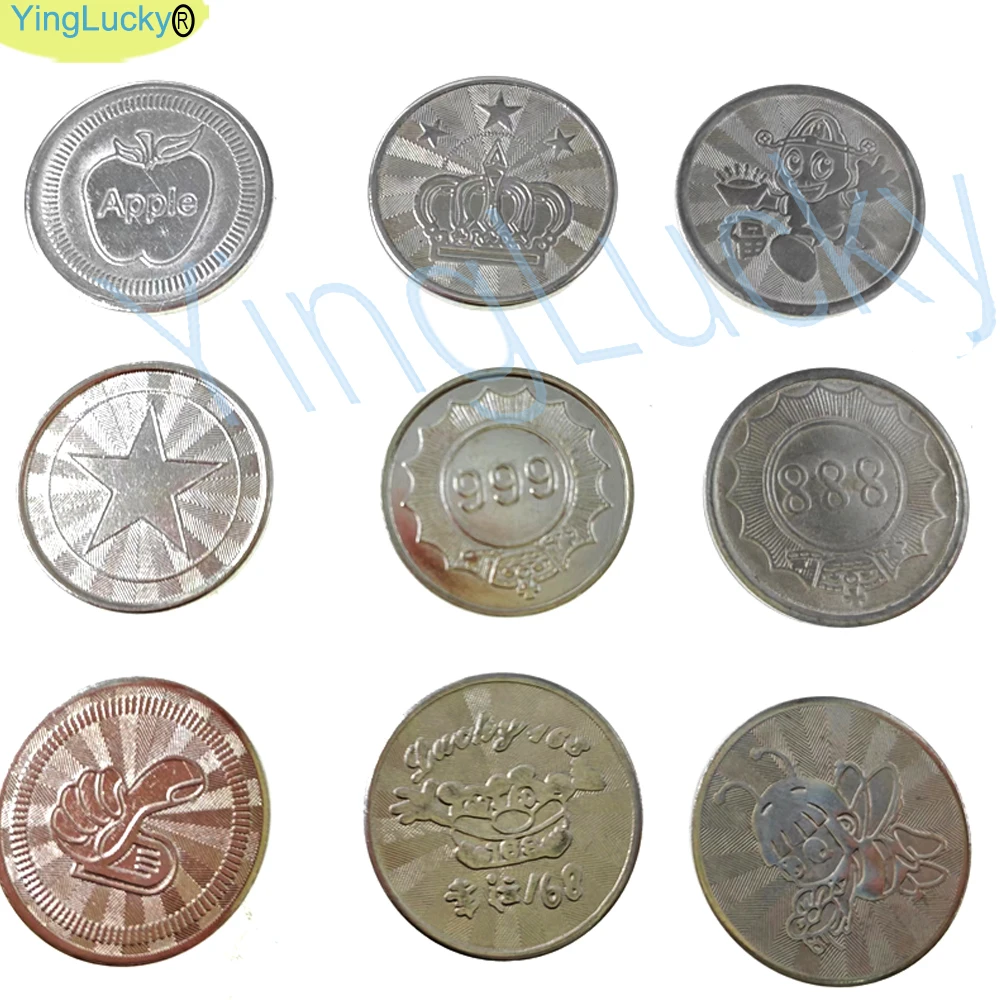 100pcs Stainless Steel Coin Tokens Collect Medals for Arcade Game Crane Claw Vending Machine Car Wash Pinball Parts