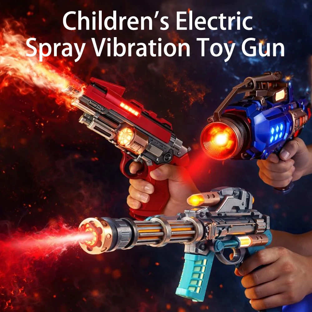 

Electric Kids Toy Gun with Music Light Vibration Spray Cool Electronic Pistol Toy for Boys Toddlers Children Birthday Gift