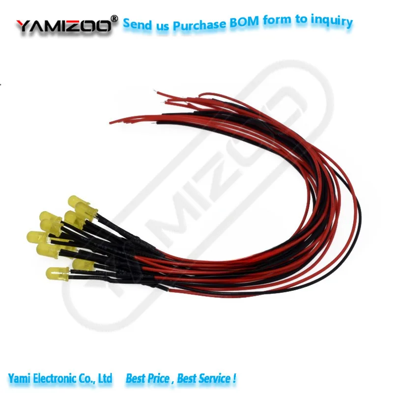 5 Stück 5V Kabelgebundene Leuchtdiode 5MM Hochleistungs-LED-Lampe F5 Modell Dekoration Spielzeugauto Anzeige Kabellänge 20CM – Detail 5