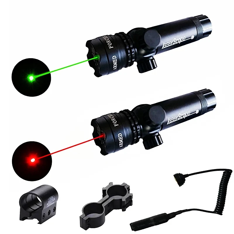 

Hunting Tactical Laser Sight with Adjustable Red Laser Pointer, Rifle Gun, Red, Green