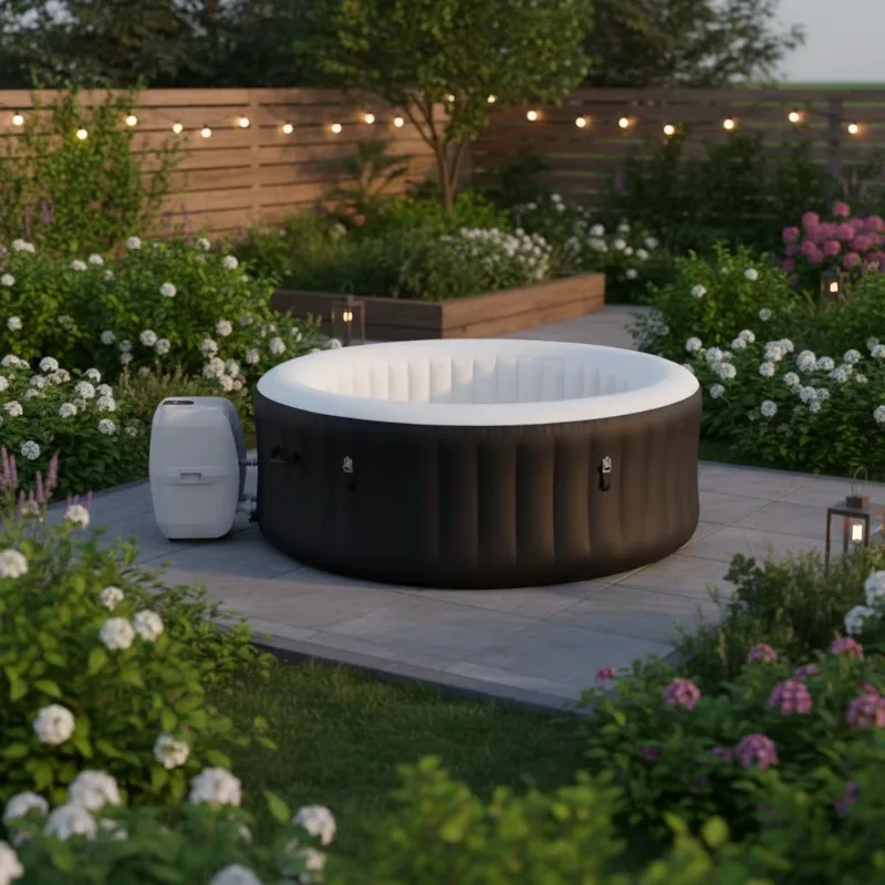 

New Trend Infla Spa Hot Tub Square Round Spa Por Hot Tub Model 2-4 People Outdoor Infla Spa