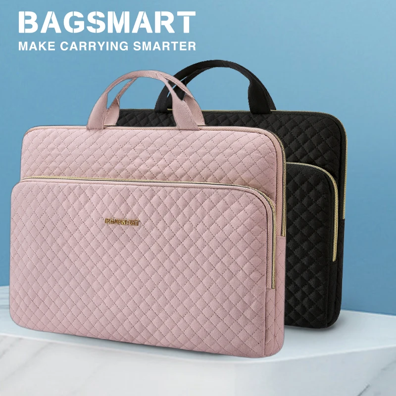 BAGSMART-Bolso de mano para ordenador portátil para mujer, maletín de hombro para Macbook Air Pro 13 14, 13,3/14/15 pulgadas