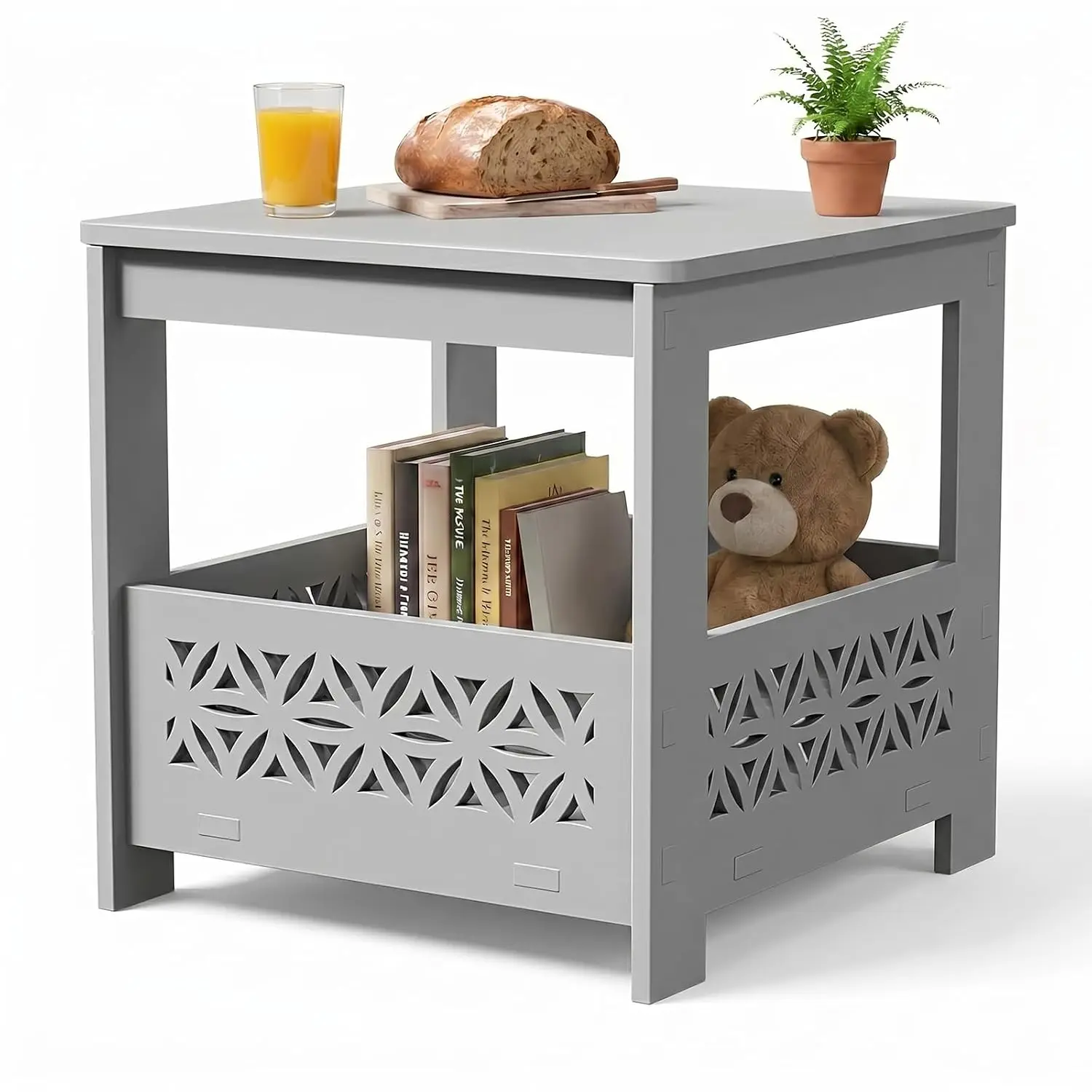 Outdoor Side Table with Storage, 15.6