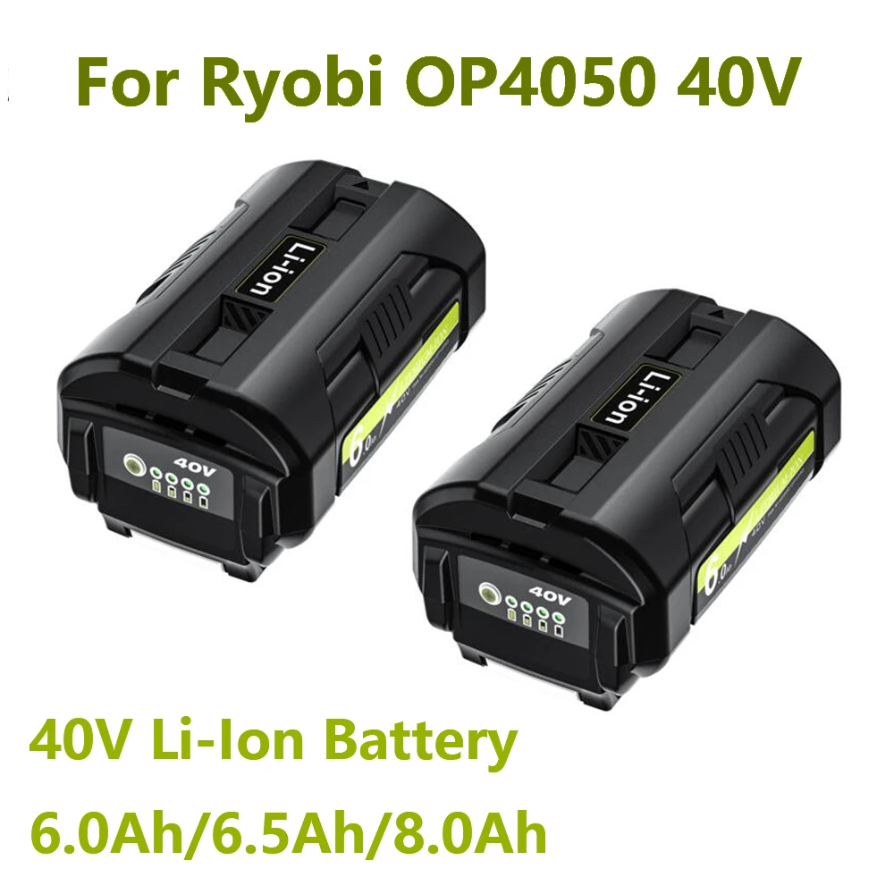 40V 6000mAh Li-ion Battery for Ryobi OP4040 OP4026 OP4030 OP4050 OP4060A OP40201 OP40301 Collection Cordless Power Tools Battery