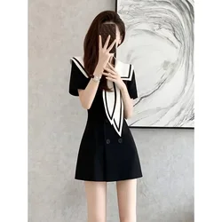 Black Short Women's Dress Mini Female Dresses Curvy Vintage One-piece 2024 Fashion G Korean Style Elegant Luxury Sensual Sexy X