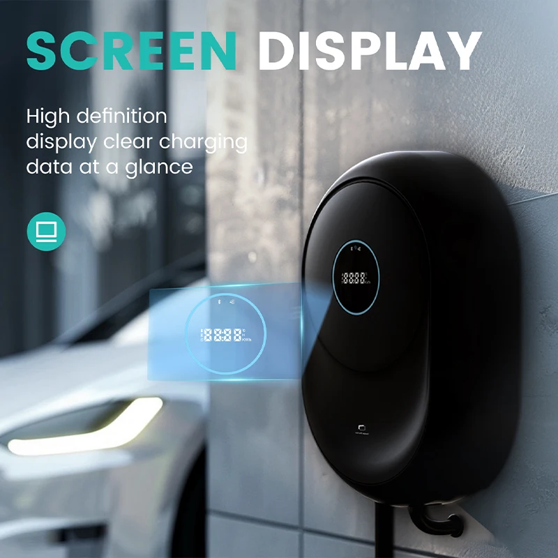 نوع 2 التيار المتناوب شاحن سيارات كهربائية 7Kw 11Kw 22Kw Wallbox مركبة كهربية شحن سريع كومة الحائط سيارة كهربائية محطة شحن التيار المتناوب EV
