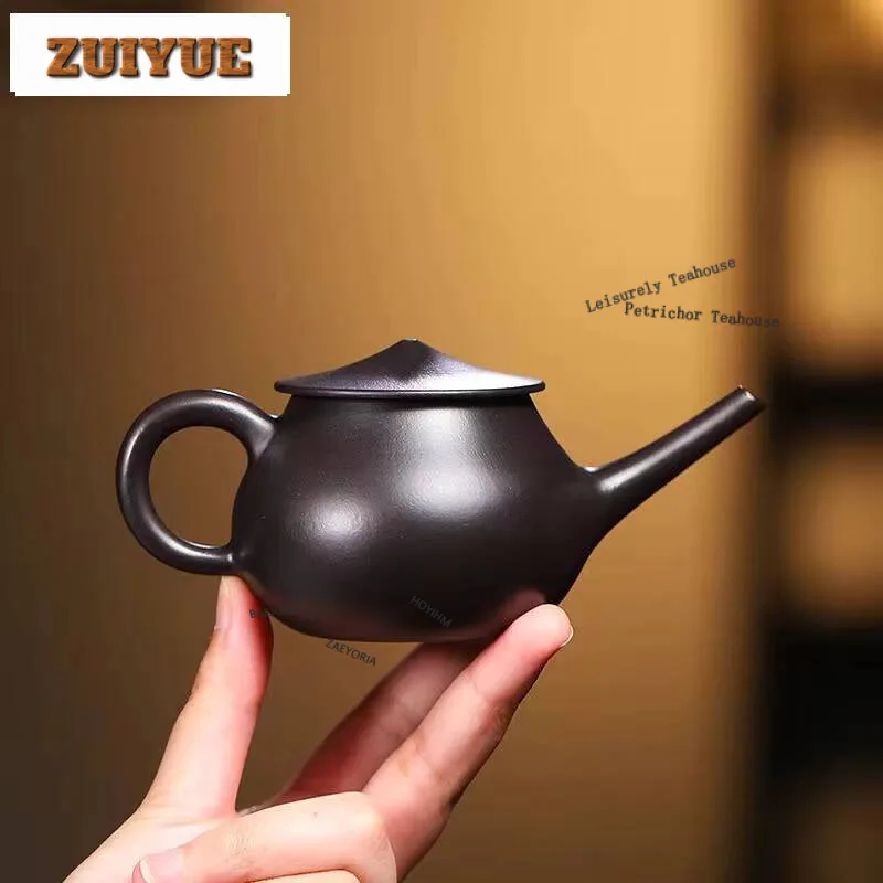 150Ml Yixing Purple Clay Teapots Handmade Old Fisherman Pot Raw Ore Dahongpao Reducing Roasting Mud Kettle Strainer Zisha Teaset