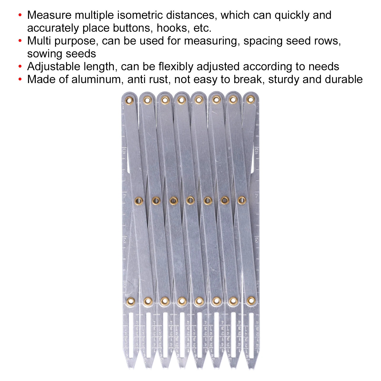 Aluminum Sewing Gauge Adjustable Length Multifunctional Anti Rust DIY Curtain Accessories for Household Expanding Sewing Gauge