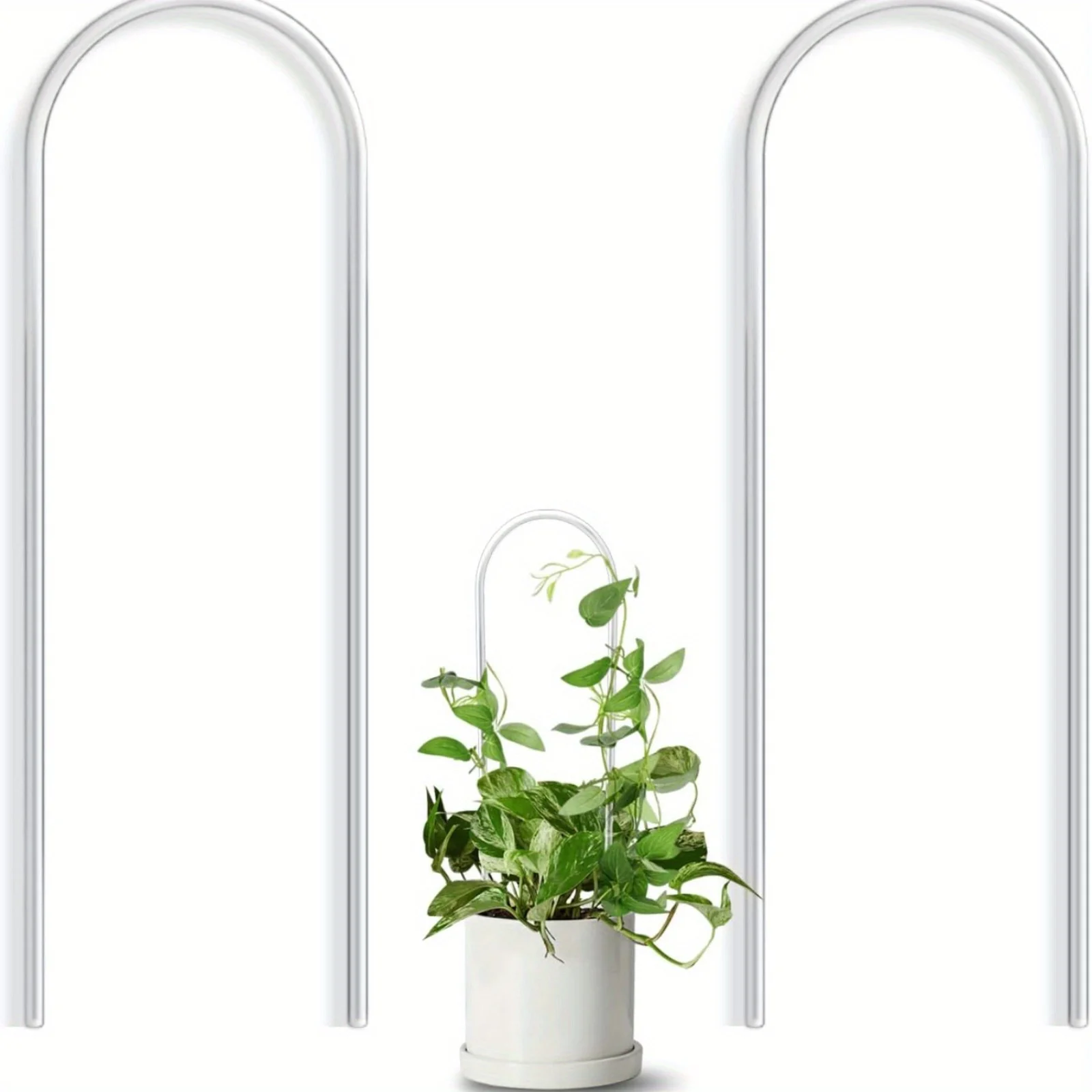 U-Shaped Acrylic Plant Climbing Stakes-for Indoor/Outdoor Vines,Flowers&Garden Plants- Lightweight Stakes for Healthy Growth
