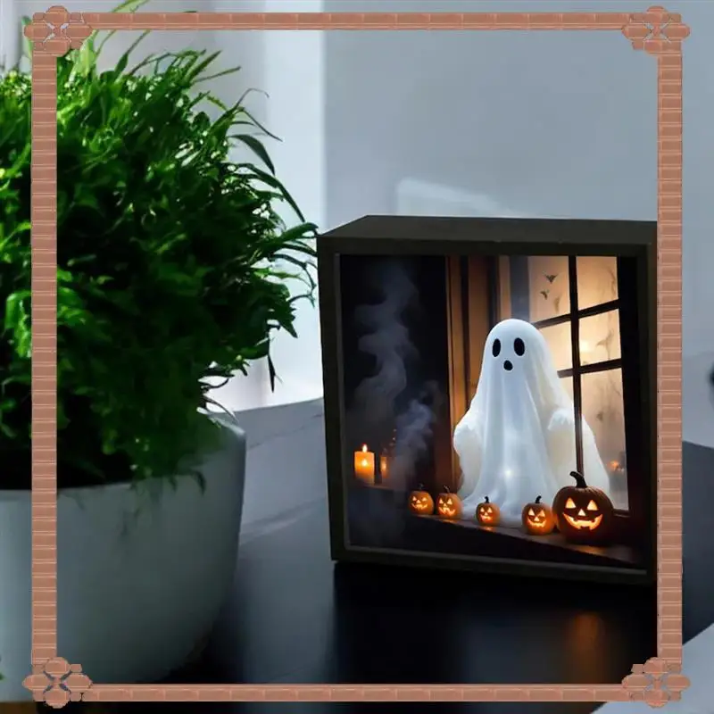 24-Hour Delivery Painting Night Light Ghost Emerging From Window Night Lamp For Halloween Home Decor Soft Eerie Glow