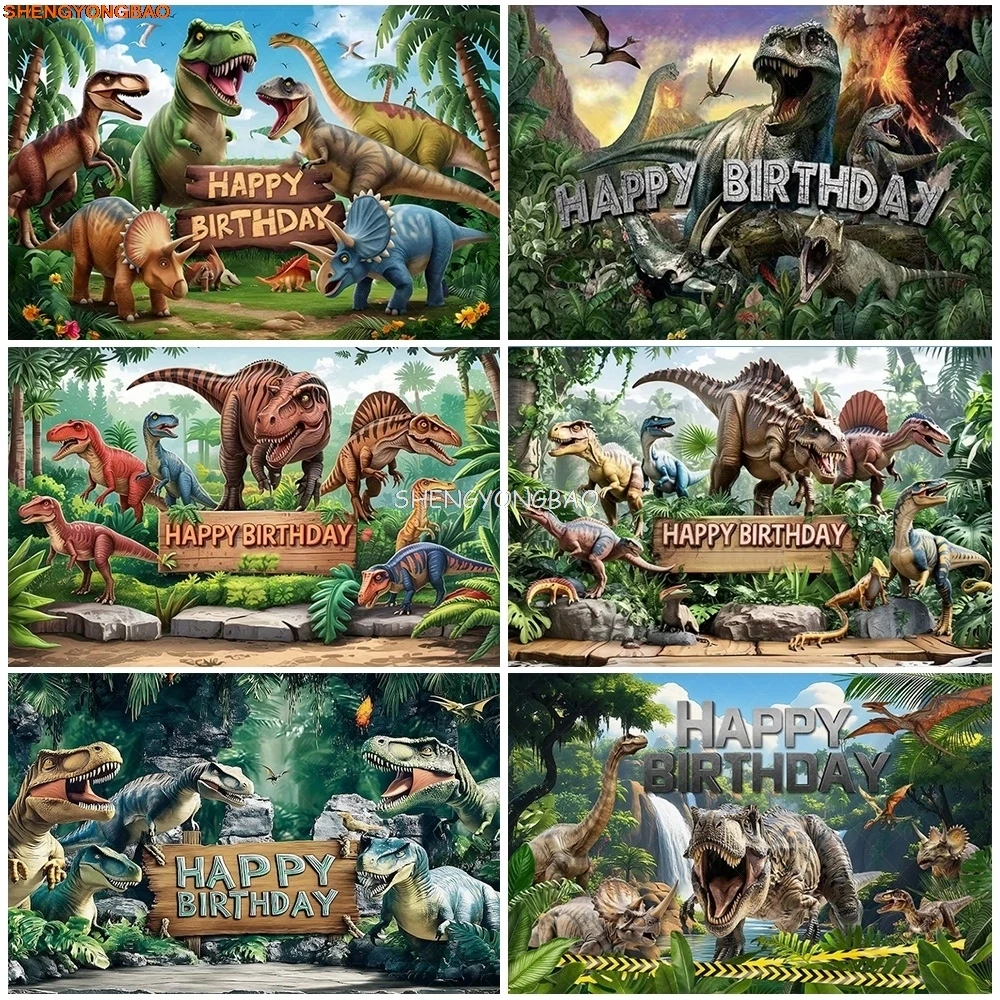 

Jurassic Park Dinosaur Birthday Party Background Tropical Jungle Woodland Tyrannosaurus Baby Shower Photography Backdrops RF-04