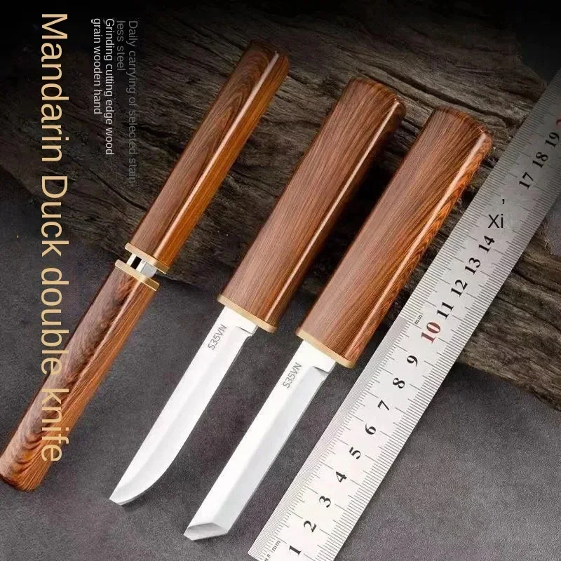 Coltello doppio di alta qualità Coltelli facili da trasportare in acciaio inossidabile Coltello tattico multiutensile Edc per frutta ad alta durezza