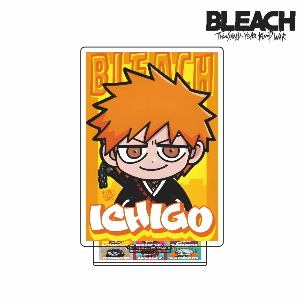 Q Bleach Thousand Year Blood War Series 2026 Newest Acrylic Stand Ichigo Rukia Q Version Poster Style Figure Nice Gift Keychain