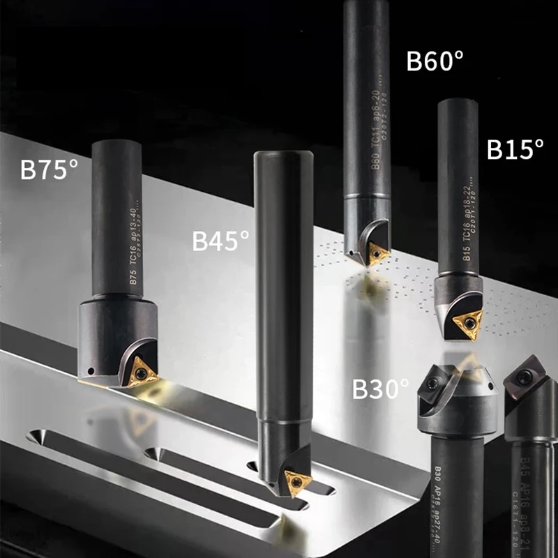 

Chamfering cutter Countersink Bar Indexable Chamfer Milling Cutter Tool Holder 30 45 60 Degree TC AP C20-20 C16-16 Spot Drilling