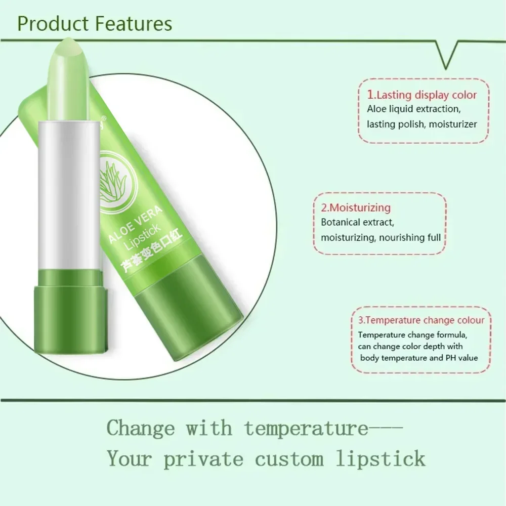 Nieuwe Natuurlijke ALOE VERA Temperatuurverandering Kleur Jelly Lipstick Langdurige Hydraterende Lip Make-Up Lippenbalsem Lipgloss