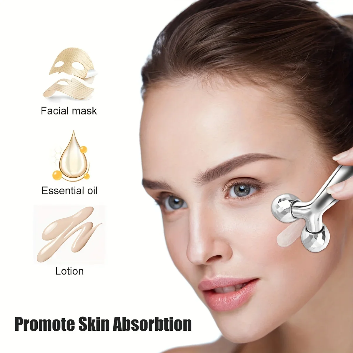 Инструмент для лица Gua Sha из нержавеющей стали, 3D роликовый массажер, массажер для глаз, инструмент для красоты лица для темных кругов, мешков под глазами, мышц
