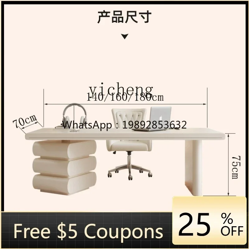 

ZZXL Solid Wood Desk Living Room Study Light Luxury High-End Sense Negotiation Consulting Office Calligraphy Table