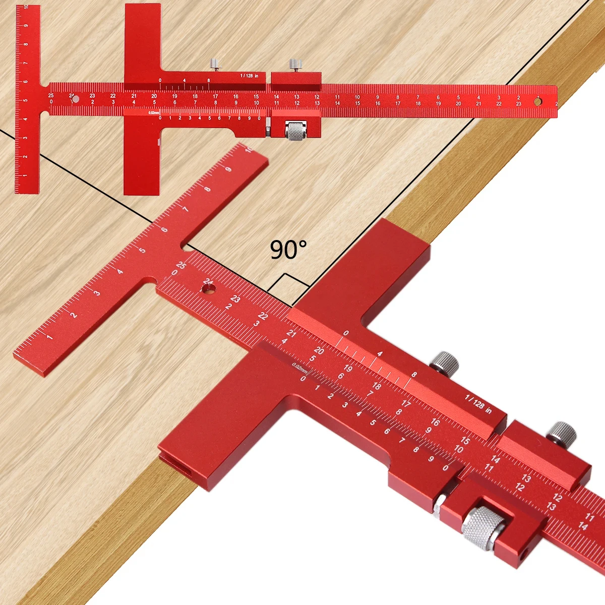 

Woodworking Fine Tuning Scribe Metric inch Aluminum alloy T Ruler Scribing Marking Gauge Measuring Tool Woodworking Tool