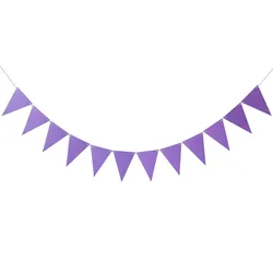 10Feet Light Purple Hanging Pennant Banner Triangle Flags String for Lilac Violet Wedding Birthday Baby Shower Party Decorations