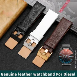 22 24 26 28 30mm Genuine Leather Watchband Watch Belt For Diesel Strap DZ1657 DZ1405 DZ1206 DZ4323 DZ7313 7257 Male Black Brown