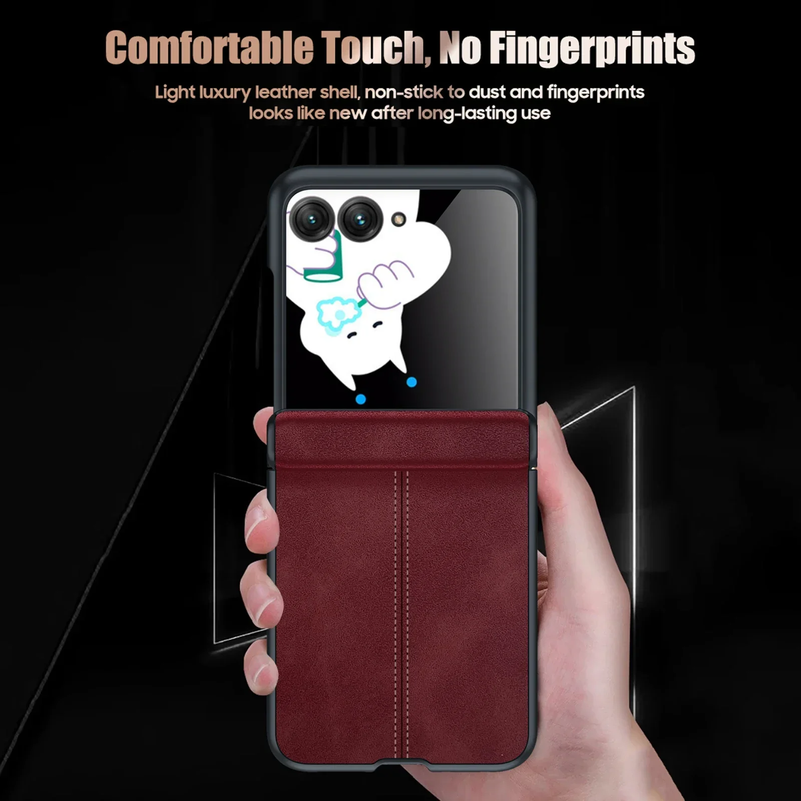 

Luxury Leather Case for Motorola Razr 60 Case Hinge Protect Small Screen Glass Film Protective Cover for Moto Razr 50 Ultra Case