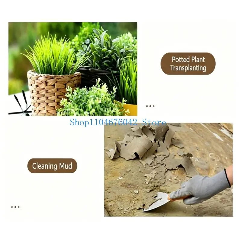 652F 2Pieces Rustproof Gardening Scrapers Ergonomic Wooden Shaft Shovel Perfect For Wall Putty Cleaning Tool Comfortable Use