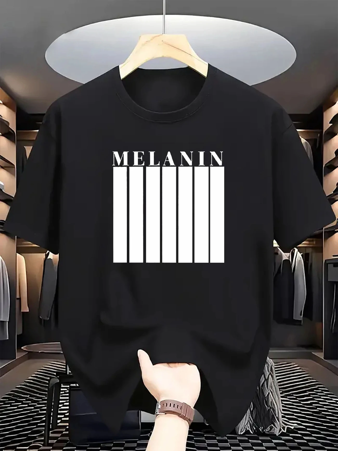 

Лето 2025 г., новинка, мужская дышащая футболка из 100% хлопка с круглым вырезом и короткими рукавами с буквенным принтом для спорта и отдыха на открытом воздухе