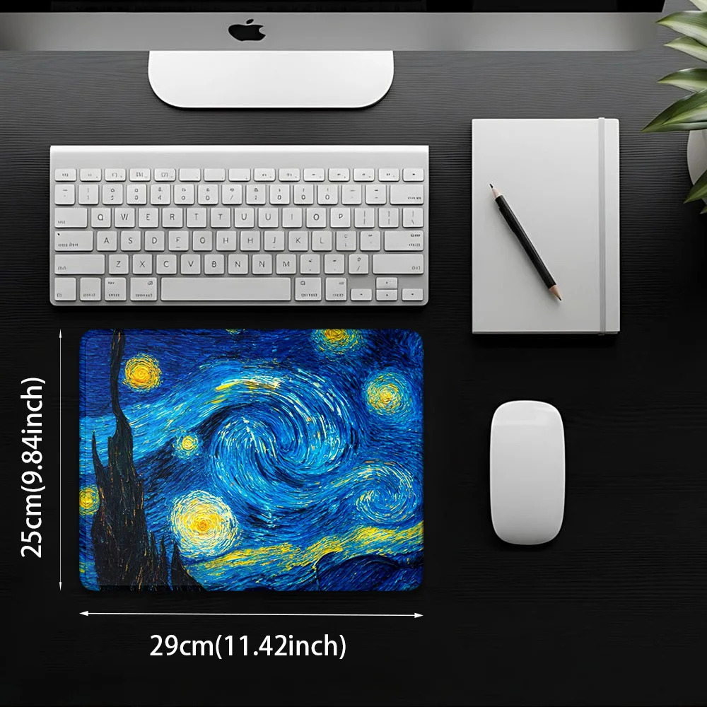 Small Office Mouse Pad Gaming Accessories Vincent Van Gogh Computer Offices Deskmat Mausepad Desktop Mat Mousepad Gamer Mouspad view 6