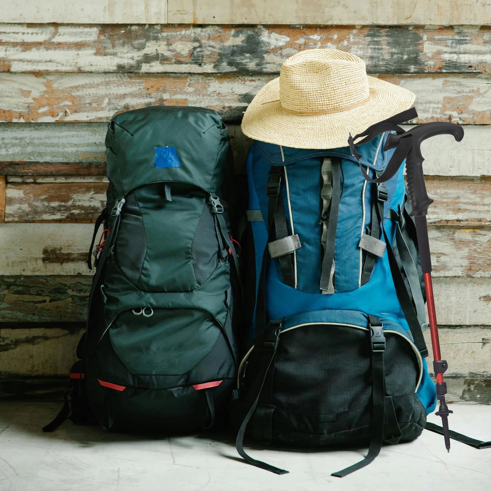 

Trekking Pole Handle Black Plastic T-Shape Grip Replacement Hiking Climbing Walking Stick Pole Wrist Strap Walking Stick Handle