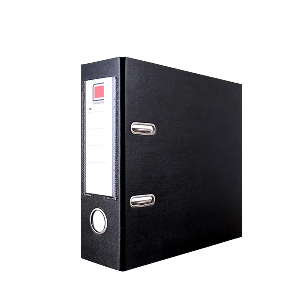 Two-hole Loose-leaf Folder File (a4 Black) Document Organizer Office Folders Binder Clips Lever Arch Leverage Arched