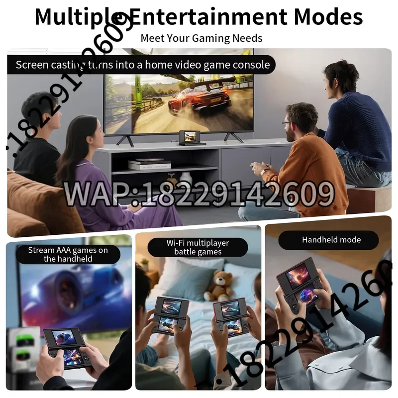RG DS Video Game Console Dual 4.0” IPS Screen Android 14 Support Dual Application On Split Screens & Hall Switch